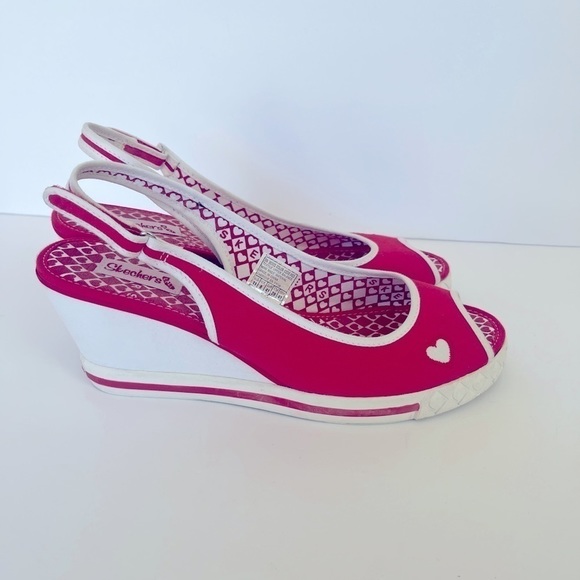 Skechers Pink and White Wedges - Picture 1 of 7